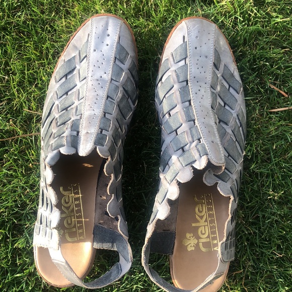 NWOT Rieker Anti-stress Sina 78 Grey Slip On Shoes Genuine Leather! Size 40/US 9 - Picture 2 of 14